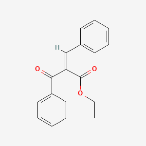 molecular formula C18H16O3 B7777978 Benzenepropanoic acid, beta-oxo-alpha-(phenylmethylene)-, ethyl ester CAS No. 125105-17-1