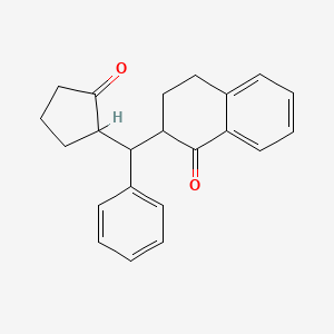 molecular formula C22H22O2 B7778029 2-[(2-Oxocyclopentyl)(phenyl)methyl]-1,2,3,4-tetrahydronaphthalen-1-one 