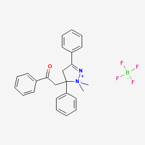 molecular formula C25H25BF4N2O B7778074 1,1-Dimethyl-5-(2-oxo-2-phenylethyl)-3,5-diphenyl-4,5-dihydro-1H-pyrazol-1-ium tetrafluoroboranuide 