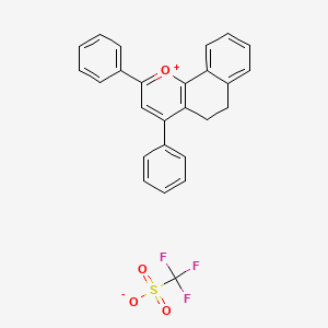 molecular formula C26H19F3O4S B7778076 2,4-Diphenyl-5,6-dihydrobenzo[h]chromenium trifluoromethanesulfonate 