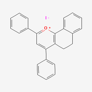 2,4-Diphenyl-5H,6H-14-benzo[h]chromen-1-ylium iodide