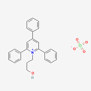 molecular formula C26H24ClNO5 B7778098 1-(3-Hydroxypropyl)-2,4,6-triphenylpyridin-1-ium perchlorate 