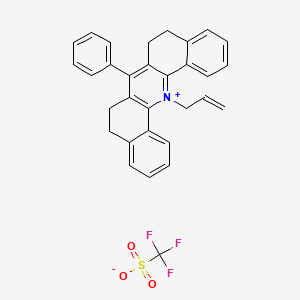 molecular formula C31H26F3NO3S B7778156 Dibenz[c,h]acridinium, 5,6,8,9-tetrahydro-7-phenyl-14-(2-propen-1-yl)-, 1,1,1-trifluoromethanesulfonate (1:1) 