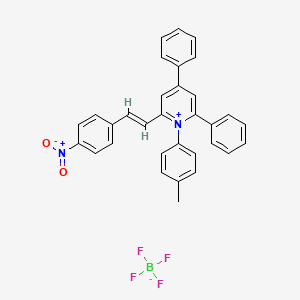 molecular formula C32H25BF4N2O2 B7778161 1-(4-Methylphenyl)-2-[(E)-2-(4-nitrophenyl)vinyl]-4,6-diphenylpyridinium tetrafluoroborate 