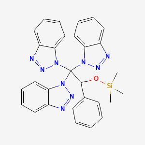 molecular formula C29H27N9OSi B7778214 1-[1,1-Bis(1H-1,2,3-benzotriazol-1-yl)-2-phenyl-2-[(trimethylsilyl)oxy]ethyl]-1H-1,2,3-benzotriazole 