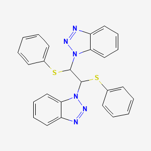 molecular formula C26H20N6S2 B7778231 1-[2-(1H-1,2,3-Benzotriazol-1-yl)-1,2-bis(phenylsulfanyl)ethyl]-1H-1,2,3-benzotriazole CAS No. 132369-07-4