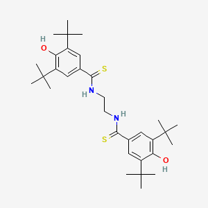 molecular formula C32H48N2O2S2 B7778239 3,5-Di-tert-butyl-N-{2-[(3,5-di-tert-butyl-4-hydroxyphenyl)methanethioamido]ethyl}-4-hydroxybenzene-1-carbothioamide 