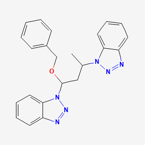 molecular formula C23H22N6O B7778252 1H-Benzotriazole, 1,1'-[1-methyl-3-(phenylmethoxy)-1,3-propanediyl]bis- CAS No. 300679-78-1