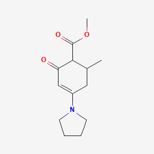 molecular formula C13H19NO3 B7778284 Methyl 6-methyl-2-oxo-4-(pyrrolidin-1-yl)cyclohex-3-ene-1-carboxylate 
