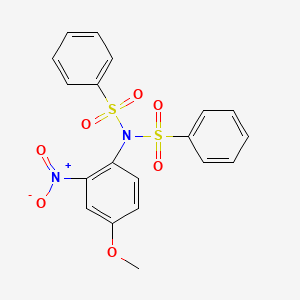 molecular formula C19H16N2O7S2 B7778336 N-(benzenesulfonyl)-N-(4-methoxy-2-nitrophenyl)benzenesulfonamide 