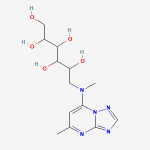 molecular formula C13H21N5O5 B7778344 1-Deoxy-1-[methyl(5-methyl[1,2,4]triazolo[1,5-a]pyrimidin-7-yl)amino]hexitol 