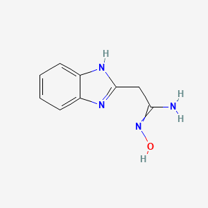molecular formula C9H10N4O B7778393 2-(1H-benzimidazol-2-yl)-N'-hydroxyethanimidamide 