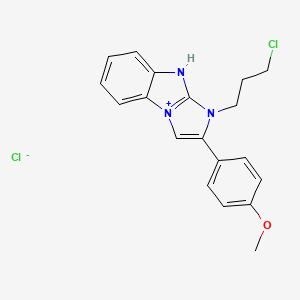 molecular formula C19H19Cl2N3O B7778424 3-(3-chloropropyl)-2-(4-methoxyphenyl)-4H-imidazo[1,2-a]benzimidazol-9-ium;chloride 