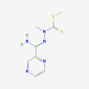 molecular formula C8H11N5S2 B7778437 methyl N-[[amino(pyrazin-2-yl)methylidene]amino]-N-methylcarbamodithioate 