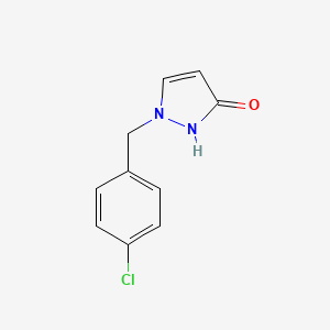 molecular formula C10H9ClN2O B7778509 1-[(4-Chlorophenyl)methyl]-1H-pyrazol-3-ol CAS No. 53409-45-3