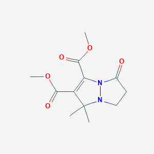 molecular formula C12H16N2O5 B7778514 dimethyl 1,1-dimethyl-5-oxo-6,7-dihydro-1H,5H-pyrazolo[1,2-a]pyrazole-2,3-dicarboxylate 