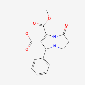 molecular formula C16H16N2O5 B7778515 1,2-Dimethyl 7-oxo-3-phenyl-3H,5H,6H,7H-pyrazolo[1,2-a]pyrazolidine-1,2-dicarboxylate 