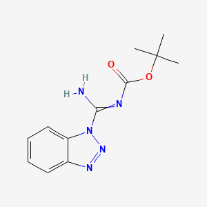 molecular formula C12H15N5O2 B7778520 tert-butyl N-[amino(benzotriazol-1-yl)methylidene]carbamate 