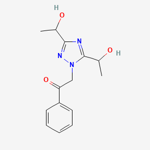 molecular formula C14H17N3O3 B7778531 2-[Bis(1-hydroxyethyl)-1H-1,2,4-triazol-1-yl]-1-phenylethan-1-one 
