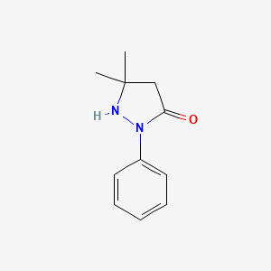 molecular formula C11H14N2O B7778596 5,5-Dimethyl-2-phenylpyrazolidin-3-one CAS No. 5454-02-4