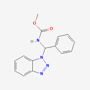 molecular formula C15H14N4O2 B7778642 Methyl N-[1H-1,2,3-benzotriazol-1-yl(phenyl)methyl]carbamate 