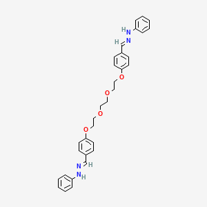 molecular formula C32H34N4O4 B7778778 (E)-1-Phenyl-2-[(4-{2-[2-(2-{4-[(1E)-(2-phenylhydrazin-1-ylidene)methyl]-phenoxy}ethoxy)ethoxy]ethoxy}- 