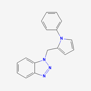 molecular formula C17H14N4 B7778915 1-[(1-Phenyl-1H-pyrrol-2-yl)methyl]-1H-1,2,3-benzotriazole 