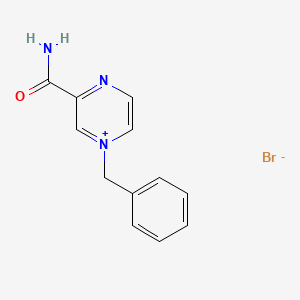 molecular formula C12H12BrN3O B7779062 1-Benzyl-3-carbamoylpyrazin-1-ium bromide 