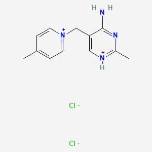 molecular formula C12H16Cl2N4 B7779073 2-Methyl-5-[(4-methylpyridin-1-ium-1-yl)methyl]pyrimidin-1-ium-4-amine;dichloride 