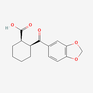 molecular formula C15H16O5 B7779260 cis-2-(Benzo[d][1,3]dioxole-5-carbonyl)cyclohexanecarboxylic acid 