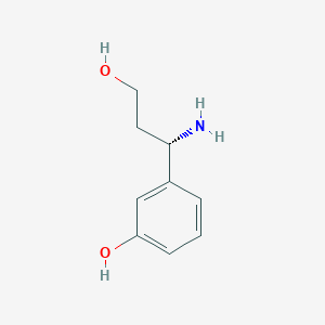 molecular formula C9H13NO2 B7779294 (s)-3-(1-Amino-3-hydroxypropyl)phenol 