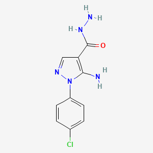 molecular formula C10H10ClN5O B7779335 5-Amino-1-(4-chlorophenyl)-1H-pyrazole-4-carbohydrazide 