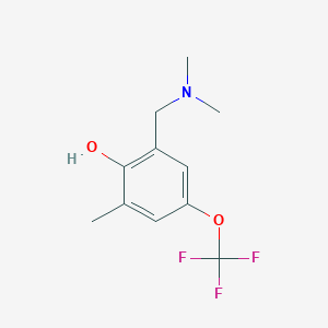 molecular formula C11H14F3NO2 B7779425 2-Dimethylaminomethyl-6-methyl-4-trifluoromethoxy-phenol 