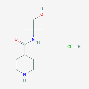 molecular formula C10H21ClN2O2 B7779642 N-(2-Hydroxy-1,1-dimethylethyl)-4-piperidinecarboxamide hydrochloride 