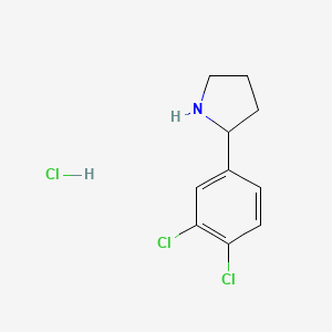 molecular formula C10H12Cl3N B7779648 2-(3,4-Dichlorophenyl)pyrrolidine;hydrochloride 