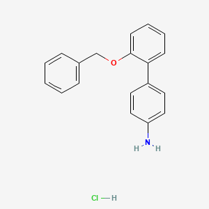 4-(2-Phenylmethoxyphenyl)aniline;hydrochloride