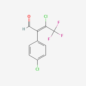molecular formula C10H5Cl2F3O B7779689 3-Chloro-2-(4-chloro-phenyl)-4,4,4-trifluoro-but-2-enal 