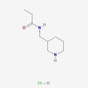 molecular formula C9H19ClN2O B7779760 N-Piperidin-3-ylmethyl-propionamide hydrochloride 
