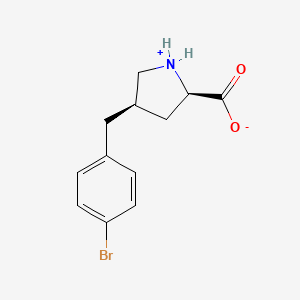 molecular formula C12H14BrNO2 B7779775 (2R,4R)-4-[(4-bromophenyl)methyl]pyrrolidin-1-ium-2-carboxylate CAS No. 1260617-86-4