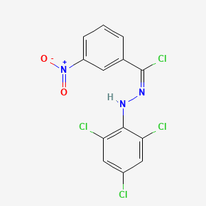 molecular formula C13H7Cl4N3O2 B7779982 3-Nitro-N-(2,4,6-trichlorophenyl)benzenecarbohydrazonoyl chloride 