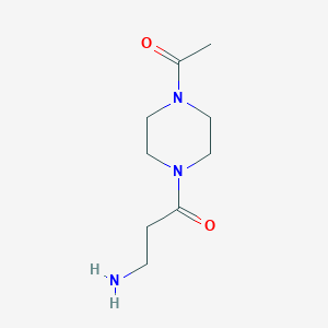 molecular formula C9H17N3O2 B7780026 1-(4-Acetylpiperazin-1-yl)-3-aminopropan-1-one 