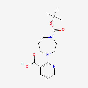 molecular formula C16H23N3O4 B7780069 2-{4-[(tert-Butoxy)carbonyl]-1,4-diazepan-1-yl}pyridine-3-carboxylic acid 