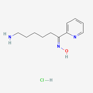 molecular formula C11H18ClN3O B7780078 (Z)-N-[6-amino-1-(pyridin-2-yl)hexylidene]hydroxylamine hydrochloride 