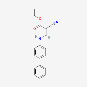 molecular formula C18H16N2O2 B7780095 3-(Biphenyl-4-ylamino)-2-cyano-acrylic acid ethyl ester 