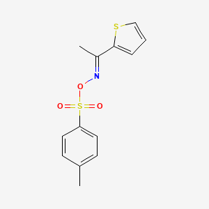 molecular formula C13H13NO3S2 B7780113 [(E)-1-thiophen-2-ylethylideneamino] 4-methylbenzenesulfonate 