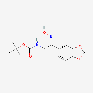 molecular formula C14H18N2O5 B7780127 (2-Benzo[1,3]dioxol-5-YL-2-hydroxyimino-ethyl)-carbamic acid tert-butyl ester 