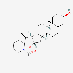 molecular formula C29H45NO3 B7780187 1-[(1S,2S,4S,5'R,6R,7S,8R,9S,12S,13R,16S)-16-hydroxy-5',7,9,13-tetramethylspiro[5-oxapentacyclo[10.8.0.02,9.04,8.013,18]icos-18-ene-6,2'-piperidine]-1'-yl]ethanone 