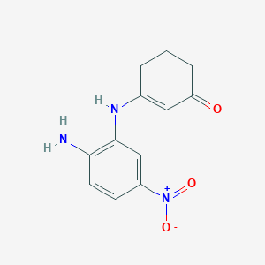 molecular formula C12H13N3O3 B7780613 3-[(2-Amino-5-nitrophenyl)amino]cyclohex-2-en-1-one 