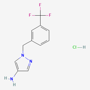 molecular formula C11H11ClF3N3 B7780723 1-(3-(Trifluoromethyl)benzyl)-1H-pyrazol-4-amine hydrochloride 