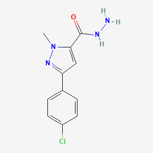 molecular formula C11H11ClN4O B7780771 3-(4-chlorophenyl)-1-methyl-1H-pyrazole-5-carbohydrazide CAS No. 948293-09-2